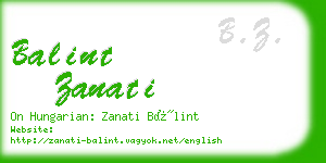 balint zanati business card